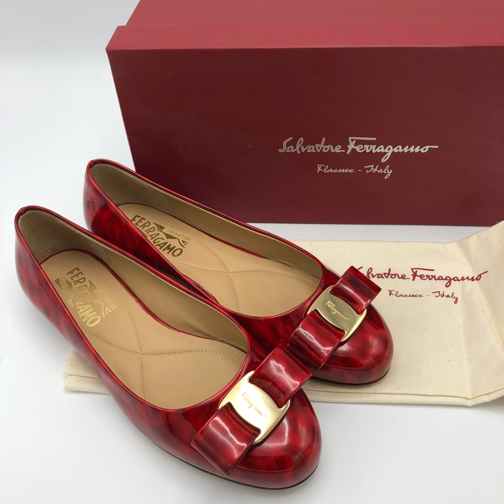 Salvatore Ferragamo Varina Patent Leather Flats